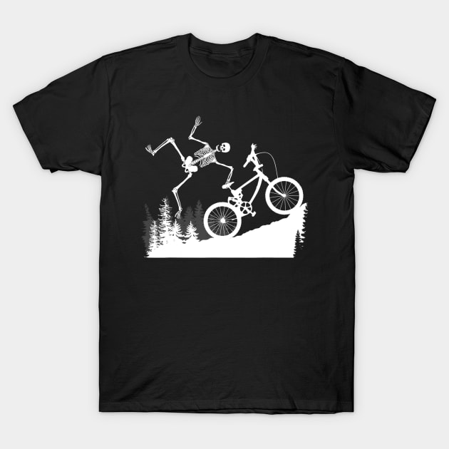 Funny Skeleton BMX Halloween Gift For Men And Boys T-Shirt by adrinalanmaji